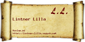 Lintner Lilla névjegykártya